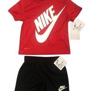Nike Baby 2pc Dri-fit Tee and Shorts set Size 12M Red/ Black